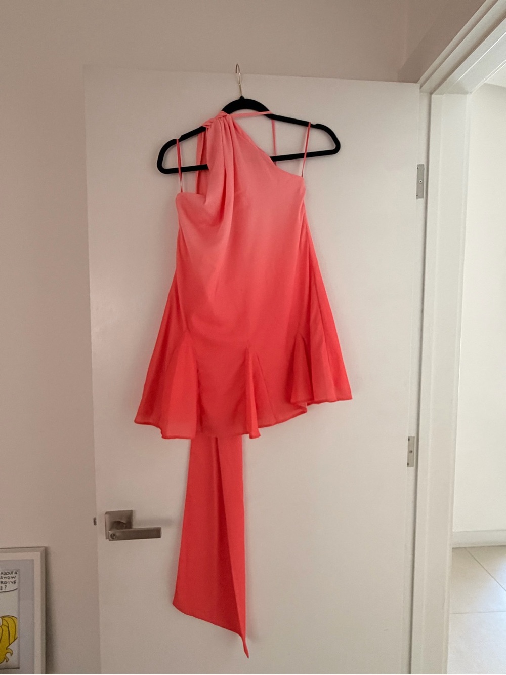 Baobab Collection Coral-Pink One-Shoulder Mini Dress